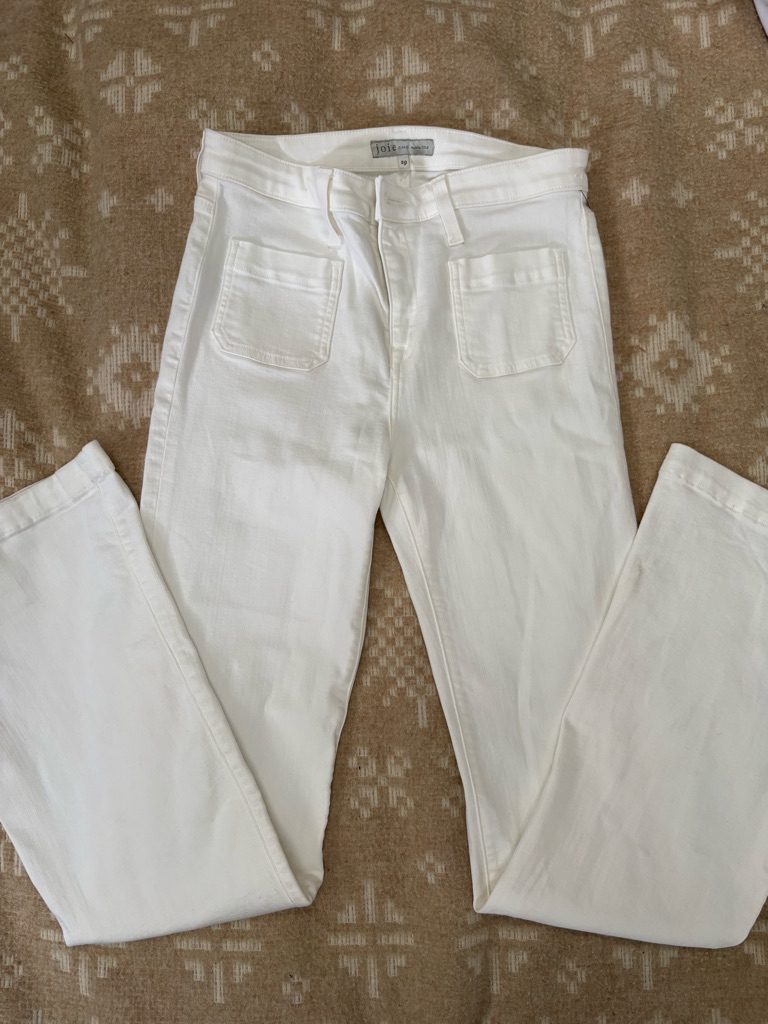 Joie Made In Usa- Women's White Flare-Leg High-Rise Jeans